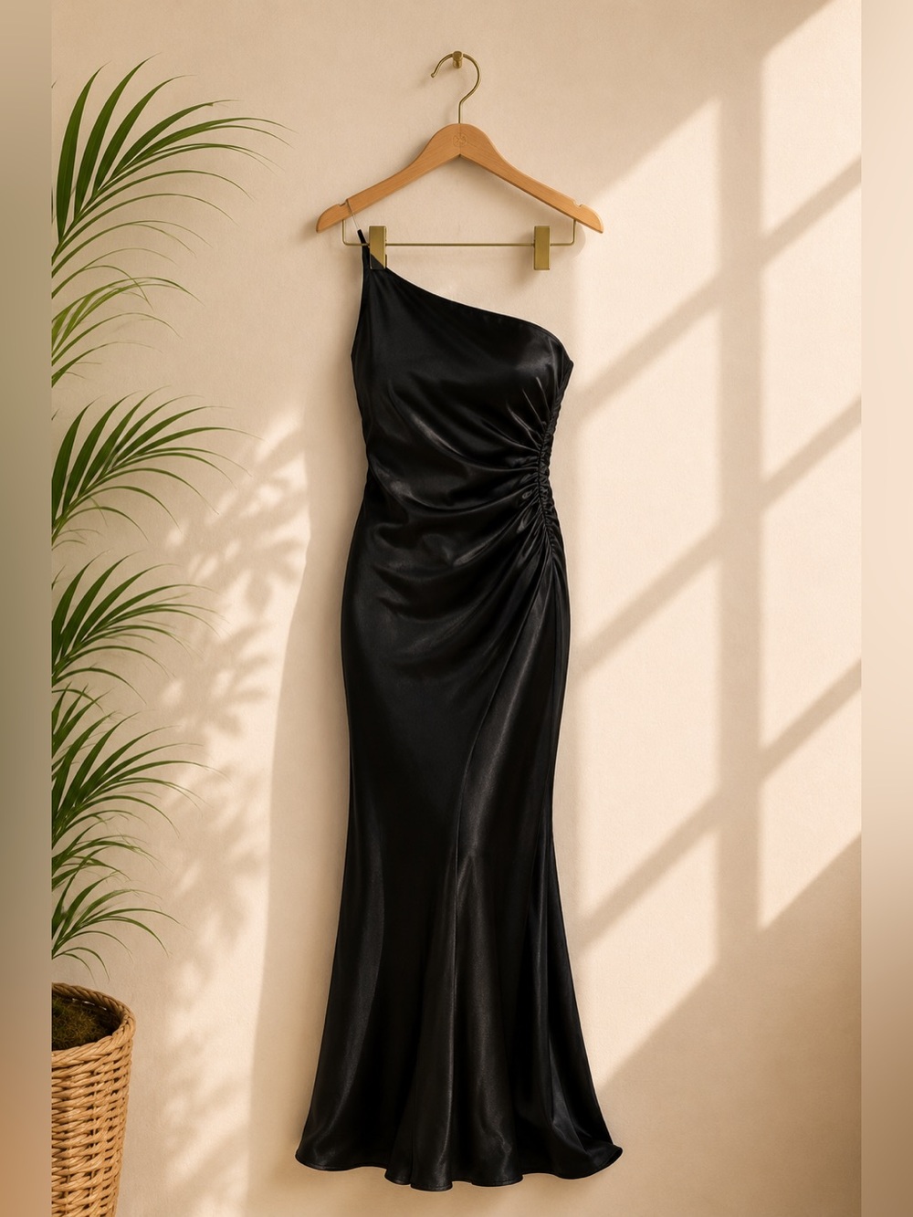 Elegant Black One-Shoulder Dress